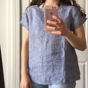Blue linen short sleeve